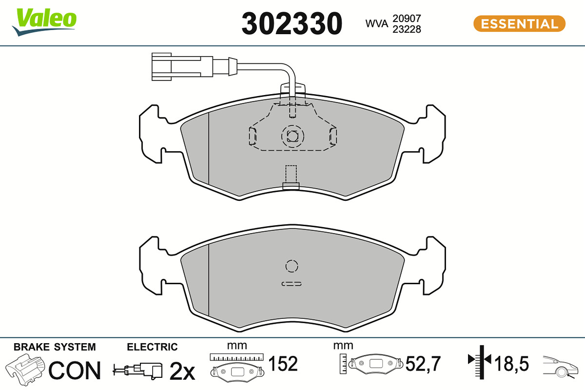 Jeu de 4 plaquettes de frein VALEO ref. 302330